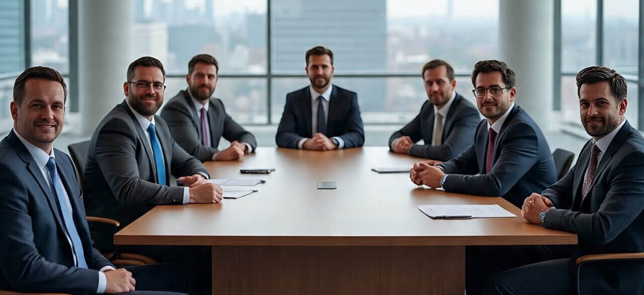 managers sitting in a conference room